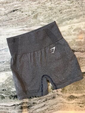 Gymshark Charcoal Gray Seamless High-Waist Bike Shorts